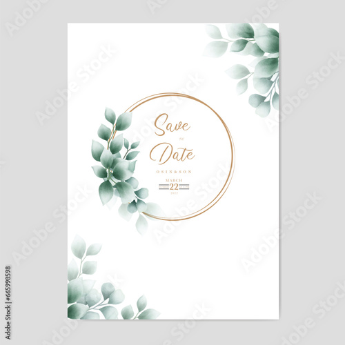 beautiful watercolor floral wedding card template  