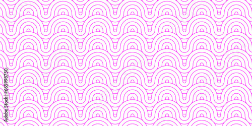 Seamless geometric ocean spiral pattern and abstract circle wave lines. pink seamless tile stripe geomatics overlapping create retro square line backdrop pattern background. Overlapping Pattern.