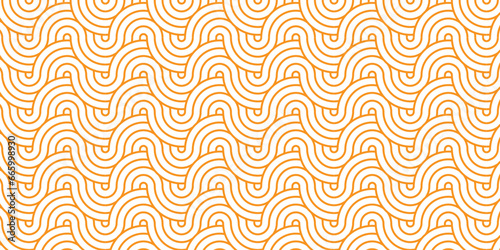 Abstract Pattern with wave lines brown sprial white scripts background. seamless scripts geomatics overlapping create retro line backdrop pattern background. Overlapping Pattern with Transform Effect.