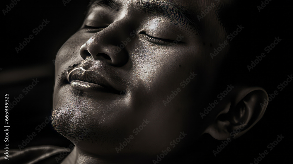 Portrait of a deep relaxed asian man Portrait of a deep relaxed asian man