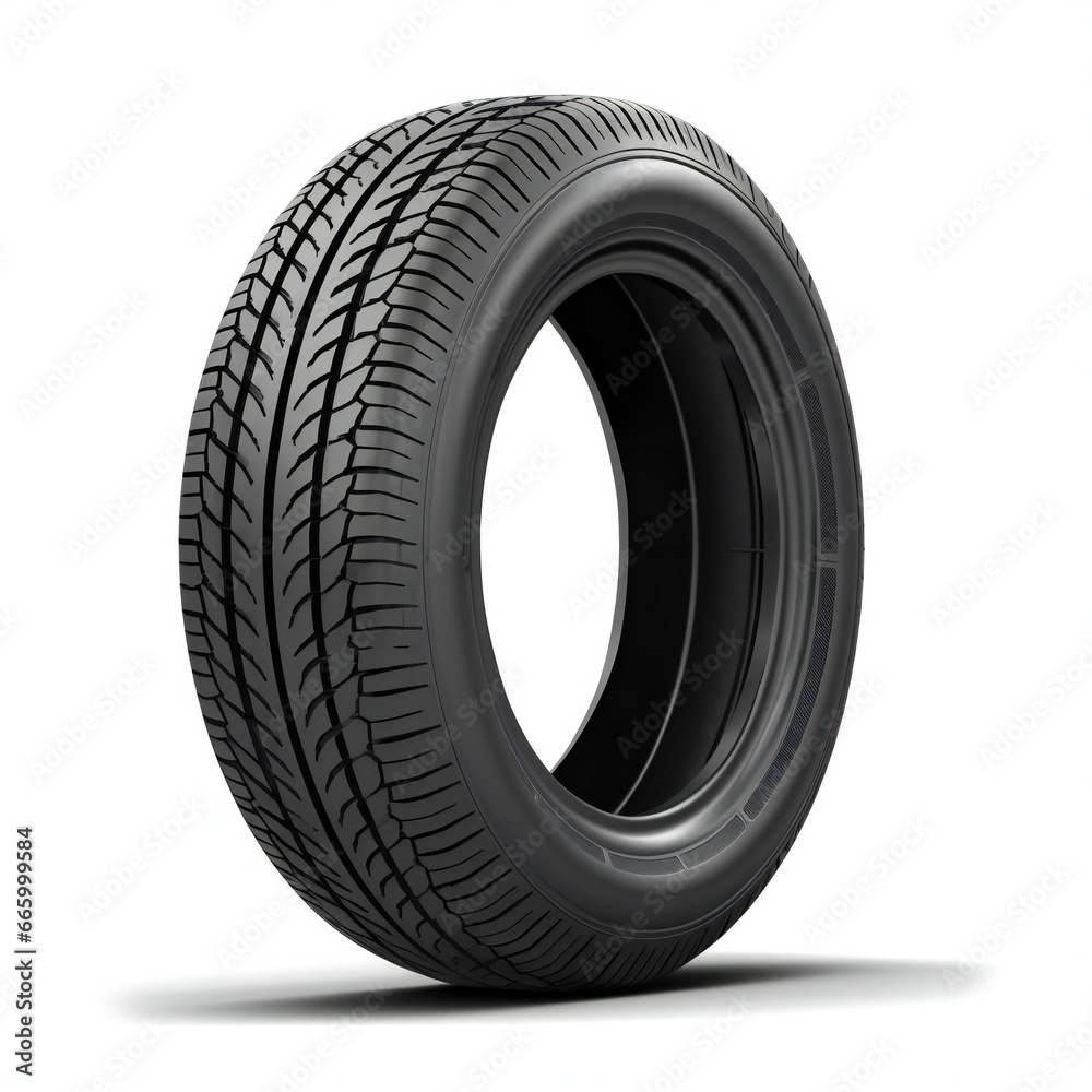 Car tire on a white background