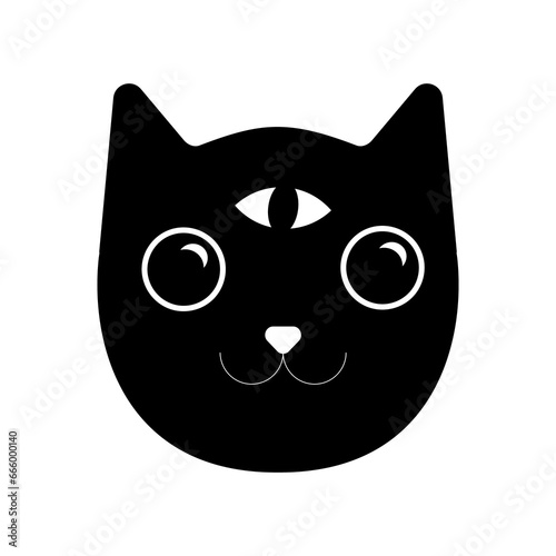 Mystery cat illustration with third eye