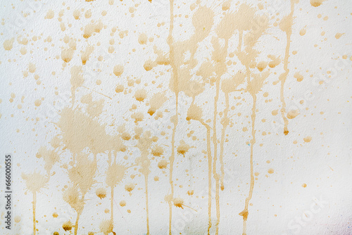 Fotografie Close up of coffee stains on white wall