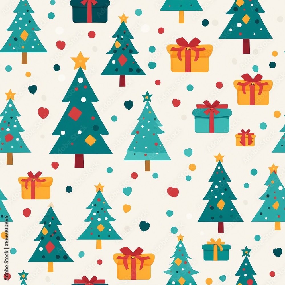 Seamless Pattern with christmas Trees Cheerful Children's Apparel Textile