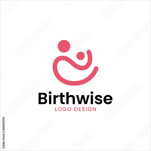 birthwise logo design , moms and child logo vector
