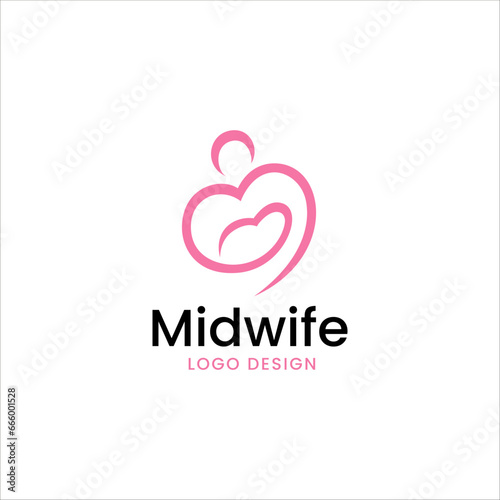 Midwife Logo design vector template