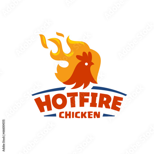 fire chicken logo, hen flame hot symbol vector icon illustration, modern gradient logo , fast food restaurant app icon