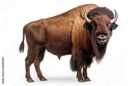 A majestic American bison in a minimalist setting created with Generative AI technology