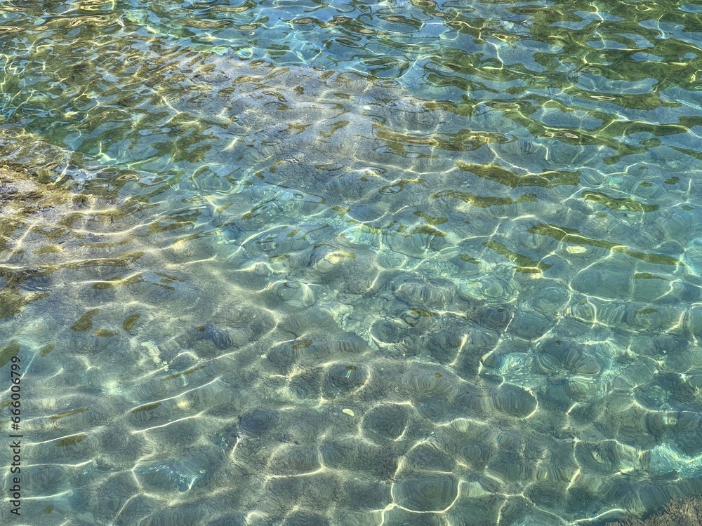 Sea crystal clear water blue turquoise beautiful surface. 