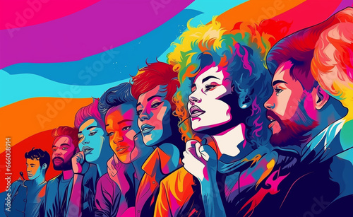 Pop art illustration pride day and the LGBT community