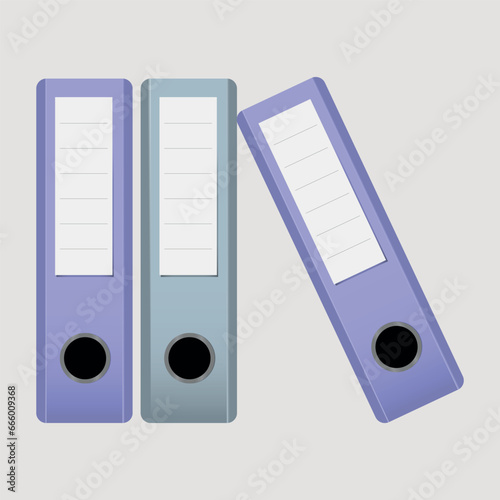 Realistic office folders