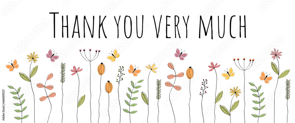 Thank you very much Schriftzug in englischer Sprache Vielen Dank