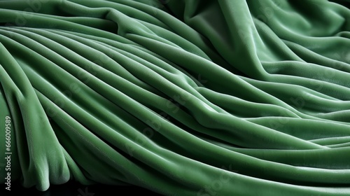 A lush green fabric, rippling like the leaves of a vegetable, evoking the vibrant energy of a bountiful plant-based feast photo