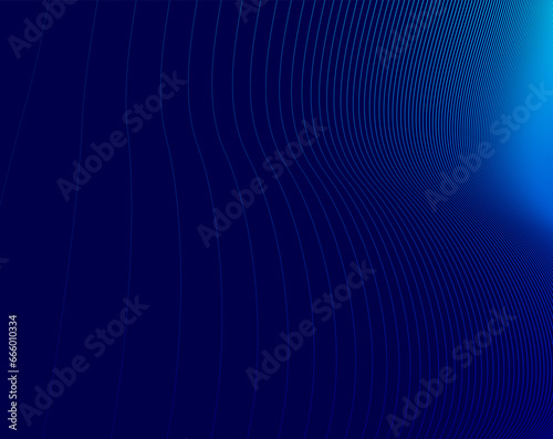 Blue lines in 3D perspective vector abstract background, dynamic linear minimal design, wave lied pattern in dimensional and movement.