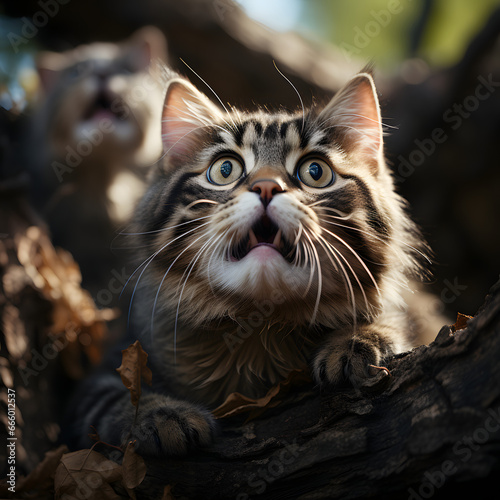 A picture of a shocked cat
