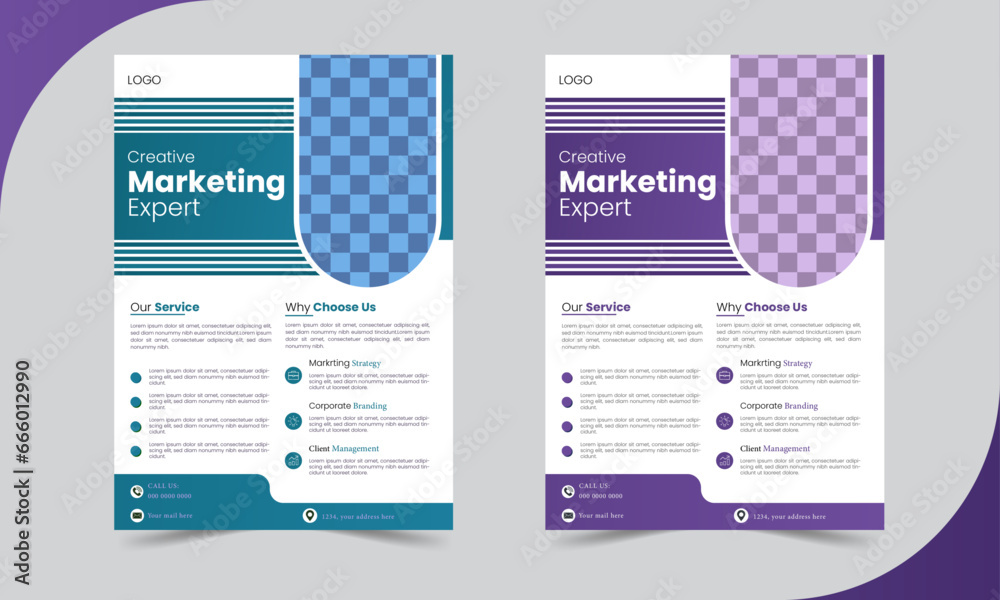Modern Business Flyer Design Template or vector illustrator