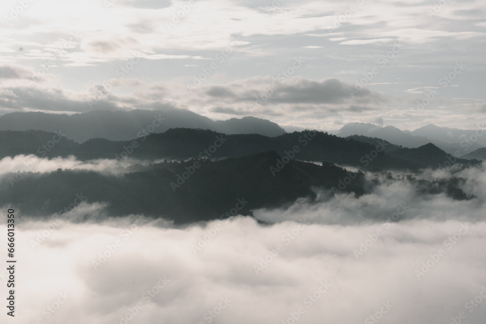 clouds over the mountains