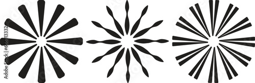 Abstract radial sunburst element. Trendy Sunburst icon, Radial stripes, Retro sunburst icon with white background. 