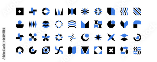 abstract geometric shapes element , geometric forms , bauhaus minimalist graphic design elements, symbols in modern style art vector illustration to create any design