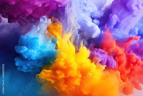 Vibrant Abstract Color Explosion on White Background