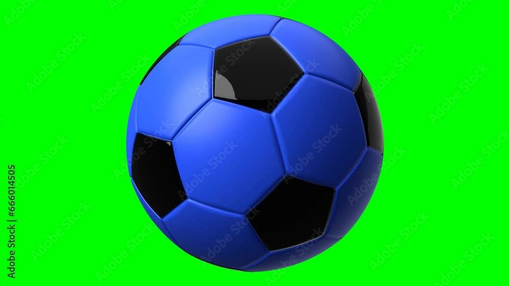 Blue soccer ball on green chroma key background.
Loop able 3d animation for background.
Blue soccer ball on green chroma key background.
Loop able 3d animation for background.