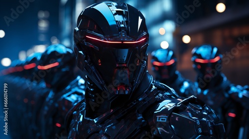 Cyborg Character in Cyberpunk Style