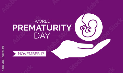 World Prematurity Day Vector Illustration with Tiny Newborn and Caring Hands. Vector template for background, banner, card, poster design.