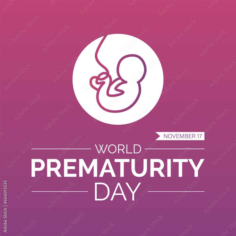 World Prematurity Day Vector Illustration with Tiny Newborn and Caring Hands. Vector template for background, banner, card, poster design.