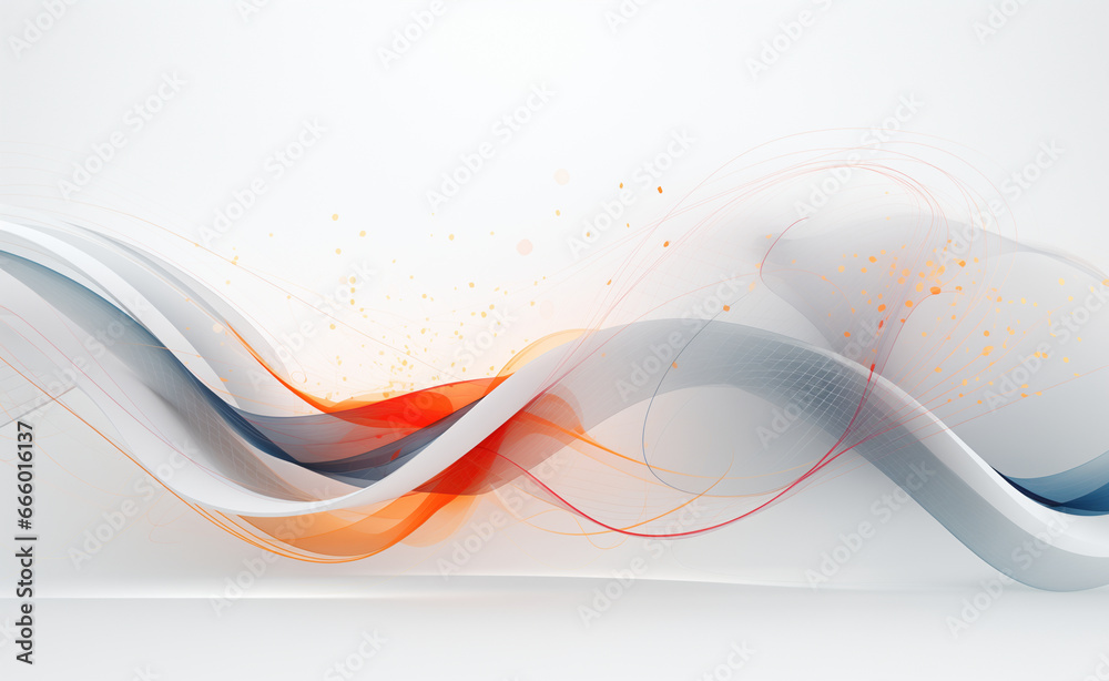 Fototapeta premium Digital technology white 3D geometry abstract graphics poster web page PPT background with generative.