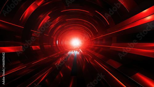 Energetic Red and Black Abstract Tunnel