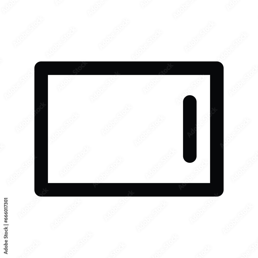 Tablet icon. Flat style black on white. Vector illustration.