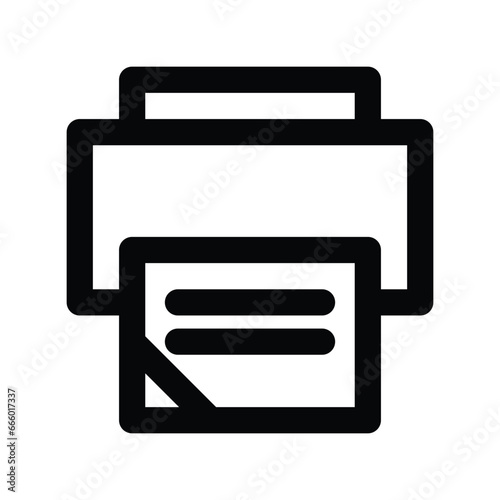 Printer Icon Vector. Black Illustration Isolated On White Background. EPS10