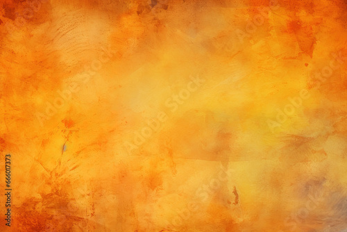 Yellow and Orange Gradient Watercolor Background, Vibrant, Vintage Abstract Texture Hand-Drawn Watercolor Yellow Paint on Canvas