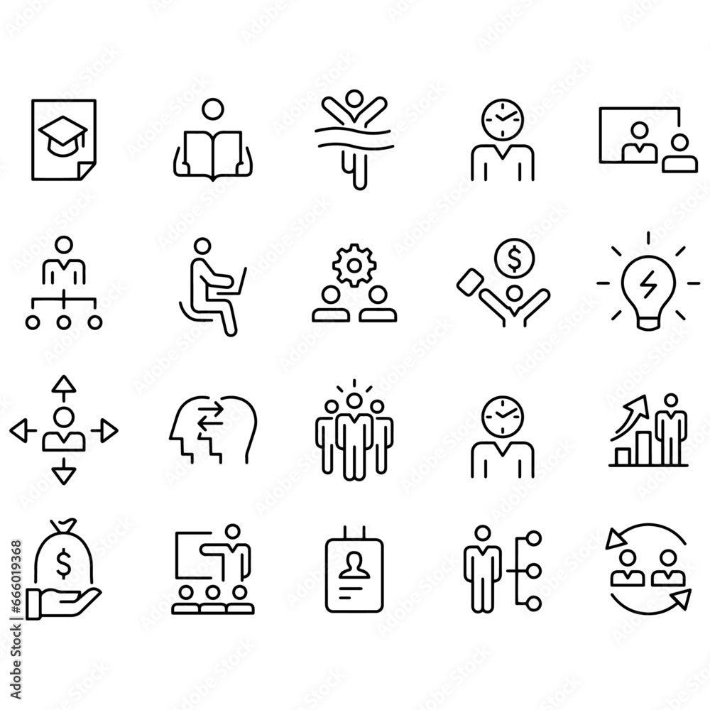 Management and Human Resources Icons Set vector design