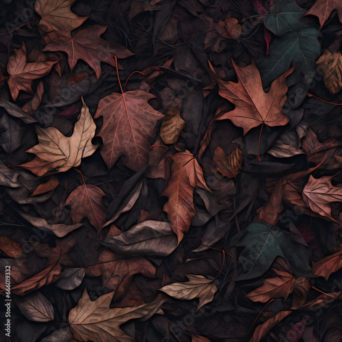 Autumn leaves background,  Colorful leaves texture,  Autumn background © Nguyen