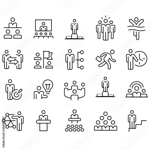 Management and Leadership Icons vector design