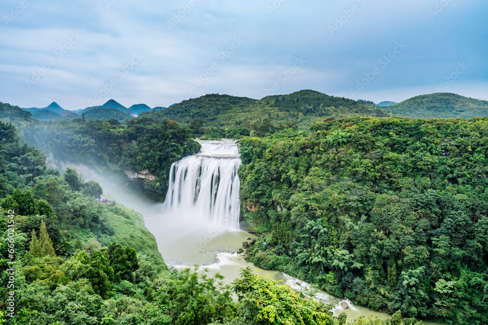 High View Scenery of Huangguoshu Waterfall in Guizhou, China