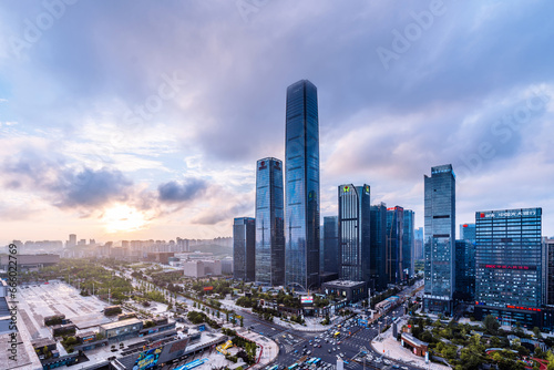 Scenery of the CBD Skyline in Guiyang International Financial Center, Guizhou, China