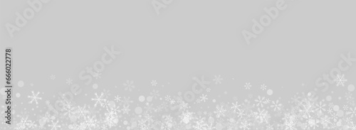 Golg Snowfall Vector Panoramic Grey Background. photo