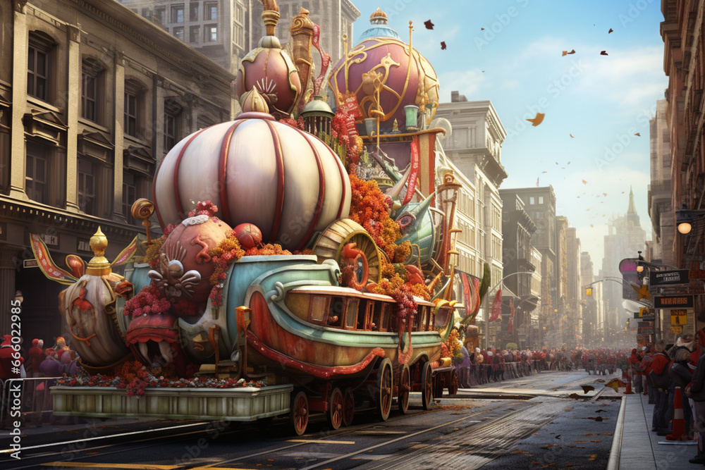 Fototapeta premium Thanksgiving parades are a popular tradition in some cities.