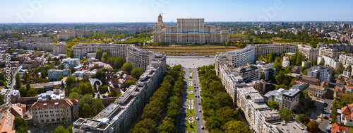 Aerial architectural view at Bucharest on a sunny day!