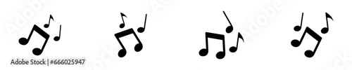 Music icons vector set. Melody, song, sound icon. Music note.