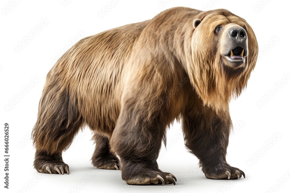 Obraz premium Photo of a majestic Giant ground sloth in a pristine natural setting created with Generative AI technology