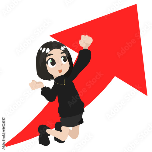 woman jumps and show her motivation