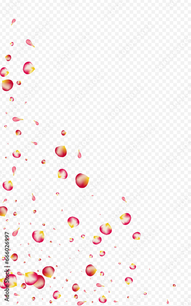 Red Peach Falling Vector Transparent Background.