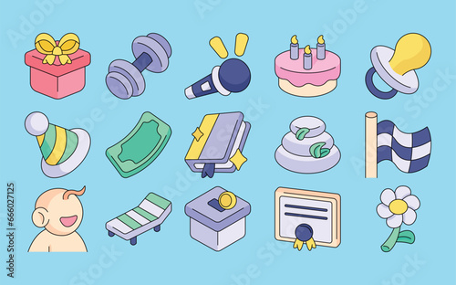 Happiness vector illustrations - vector illustrations. Happiness icons concept isolated. flat drawing