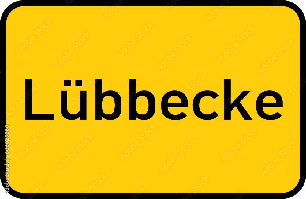 City sign of Lübbecke - Ortsschild von Lübbecke City sign of Lübbecke - Ortsschild von Lübbecke