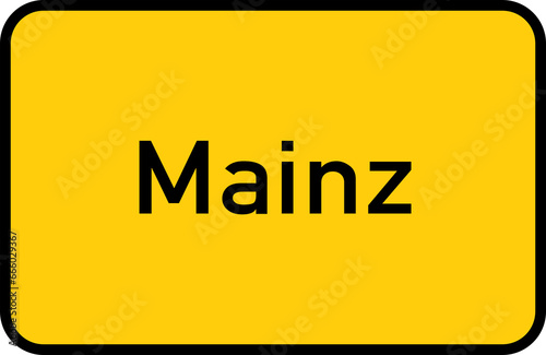 City sign of Mainz - Ortsschild von Mainz