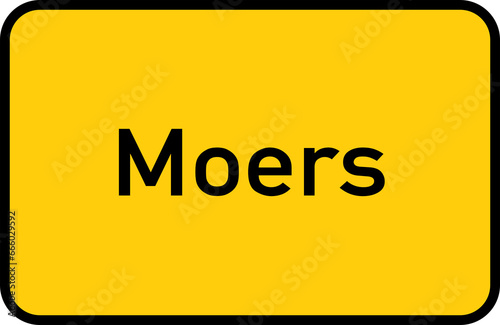 City sign of Moers - Ortsschild von Moers