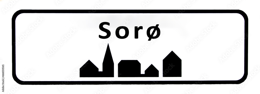 City sign of Sorø - Sorø Byskilt